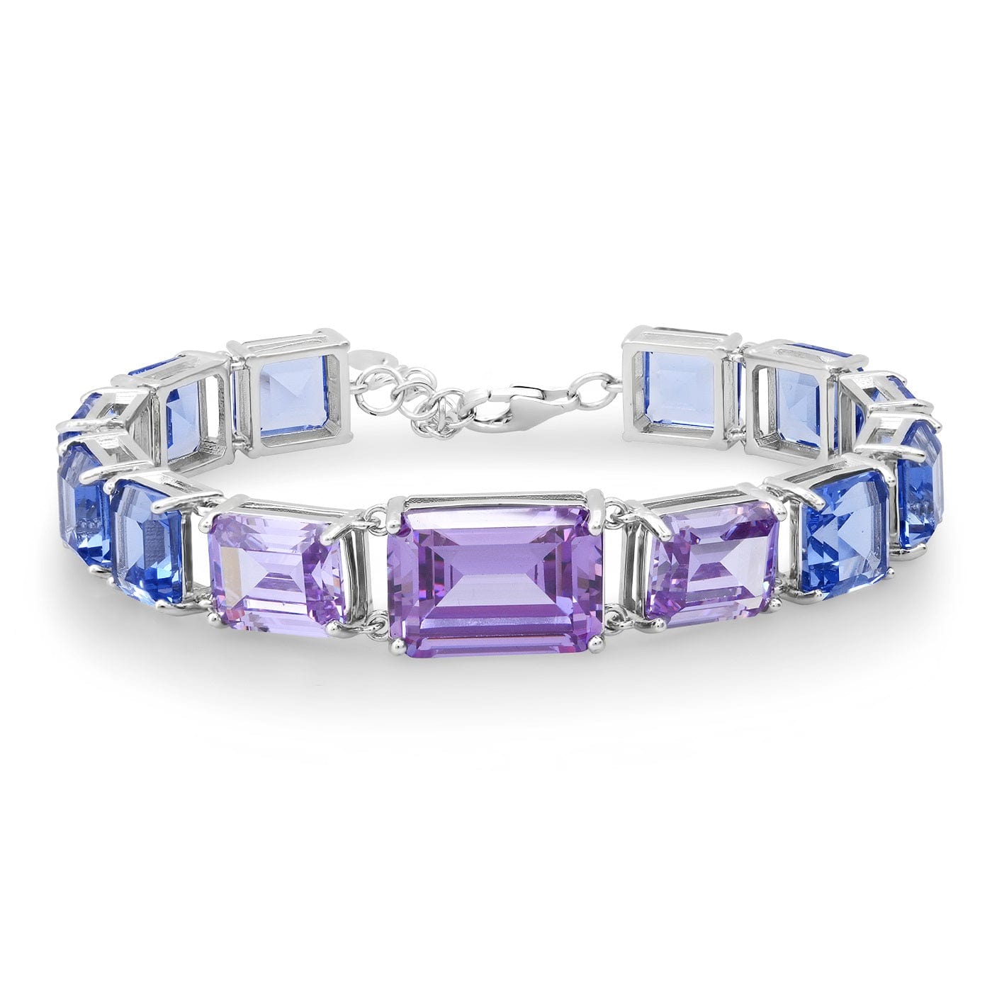 Chunky Emerald Cut Glass Bracelet
