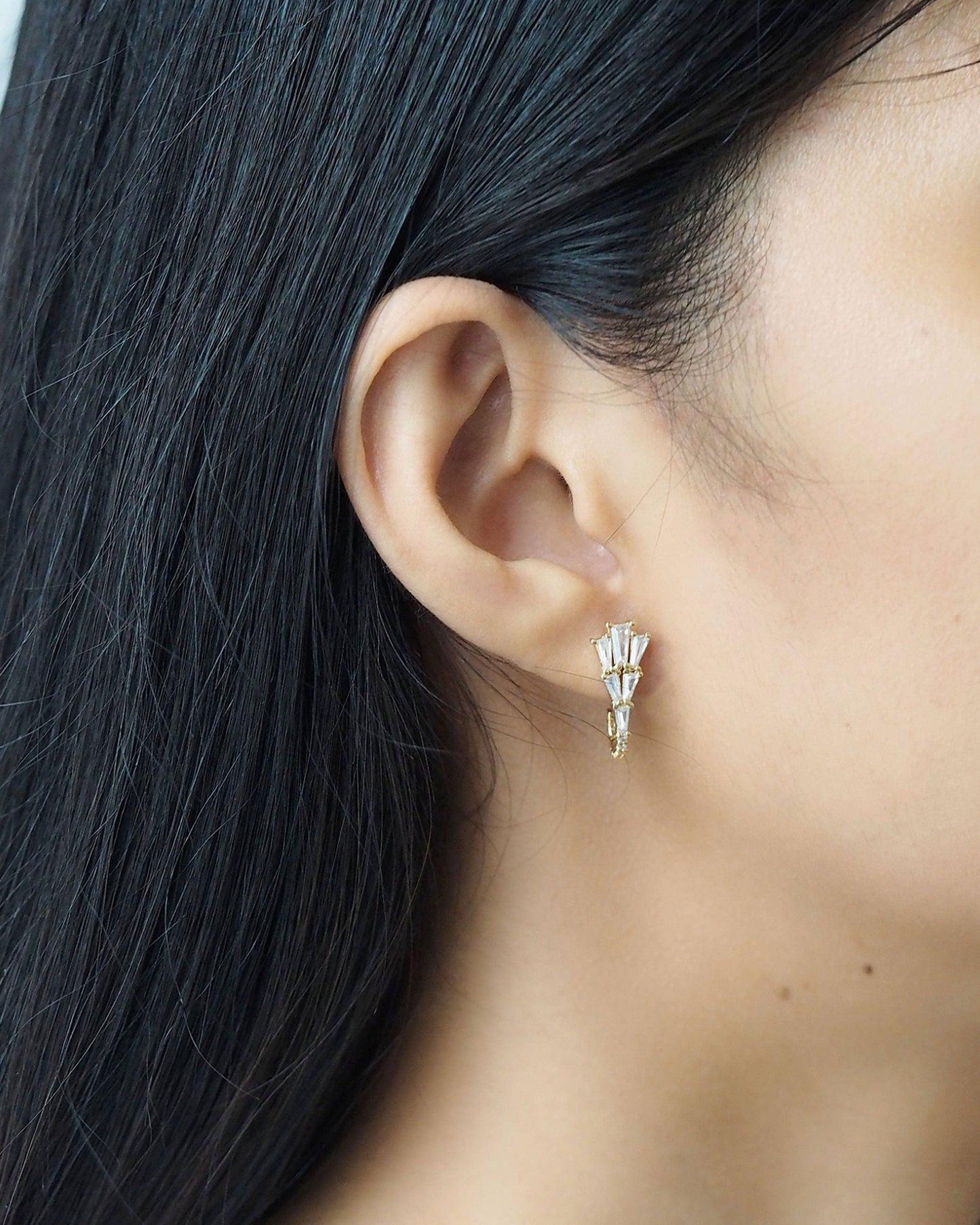 Art Deco Fan CZ Huggies