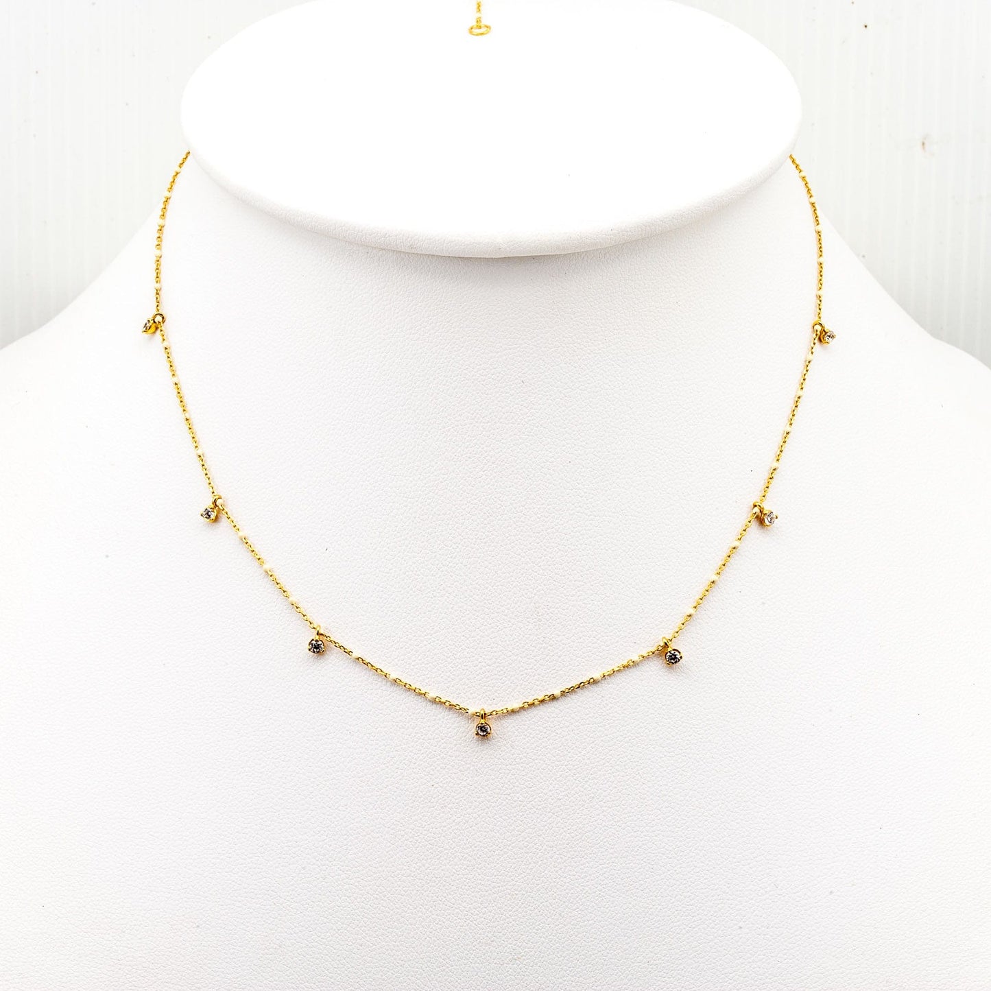 Gold Vermeil Enamel with Stationed Charm Necklace