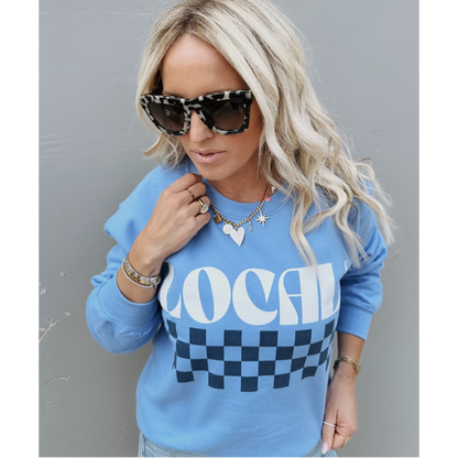 Local Beach Checker Crew Fleece