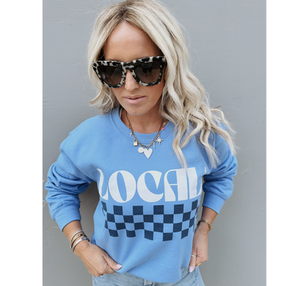 Local Beach Checker Crew Fleece