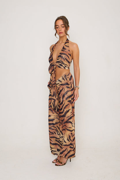 Kasey Tie Knot Top | Tiger