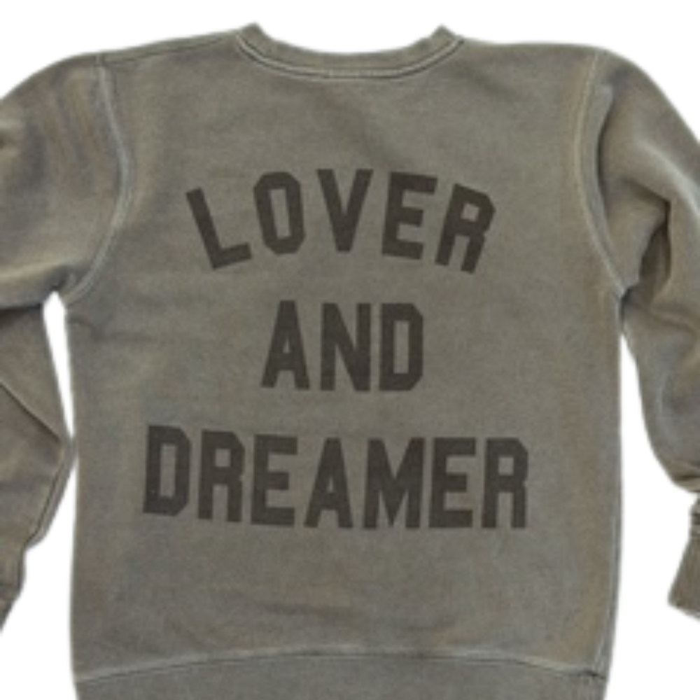 Lover & Dreamer Pigment Dyed Crew Fleece Washed Black