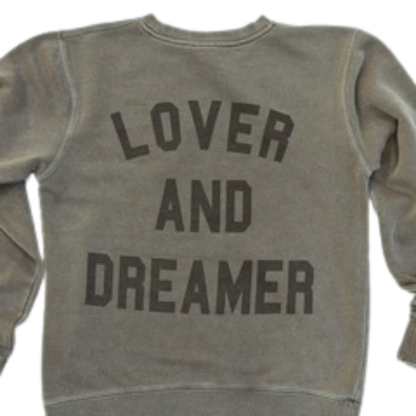 Lover & Dreamer Pigment Dyed Crew Fleece Washed Black