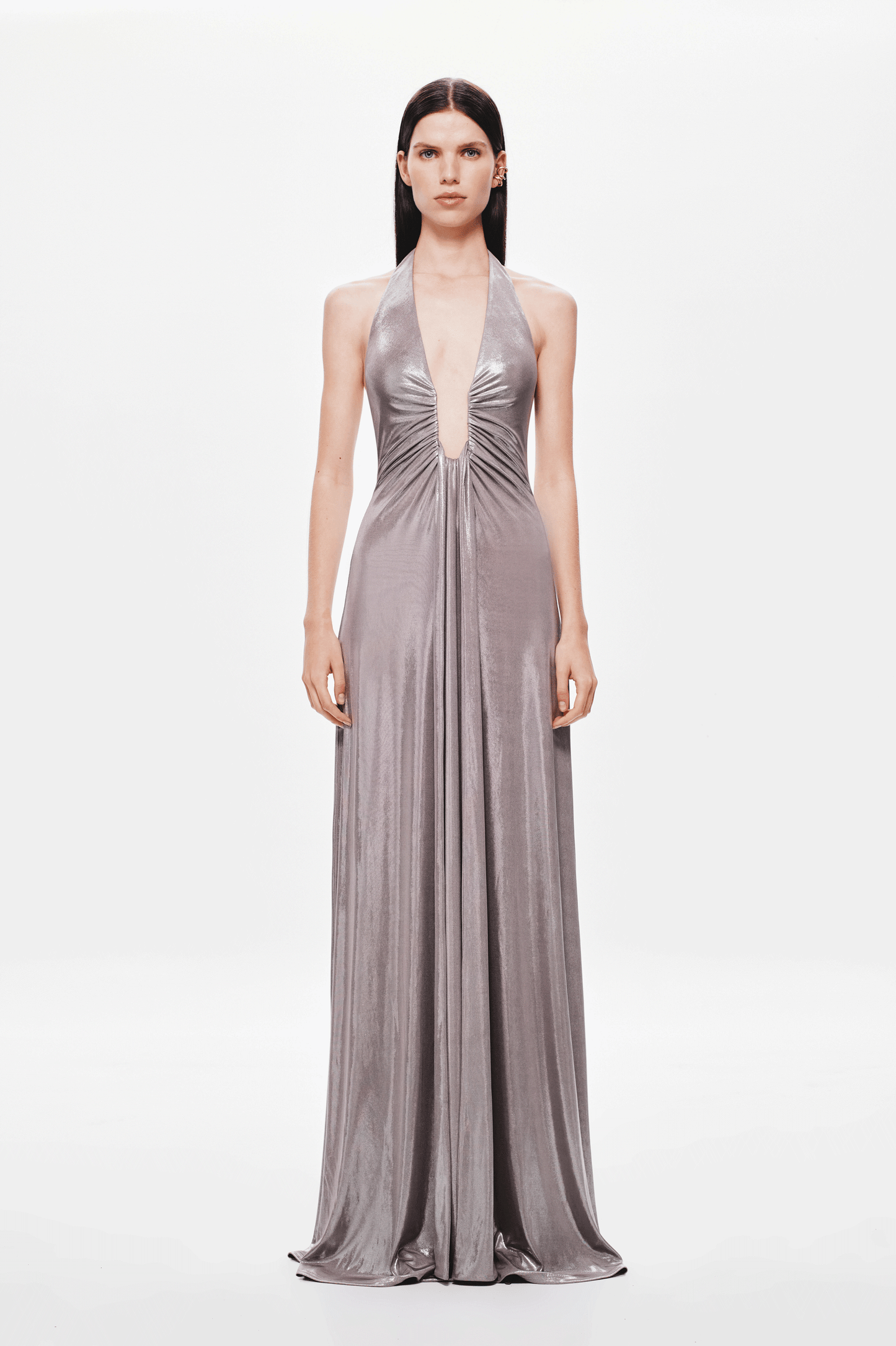 Jennifer Foil Jersey Dress - Cinder