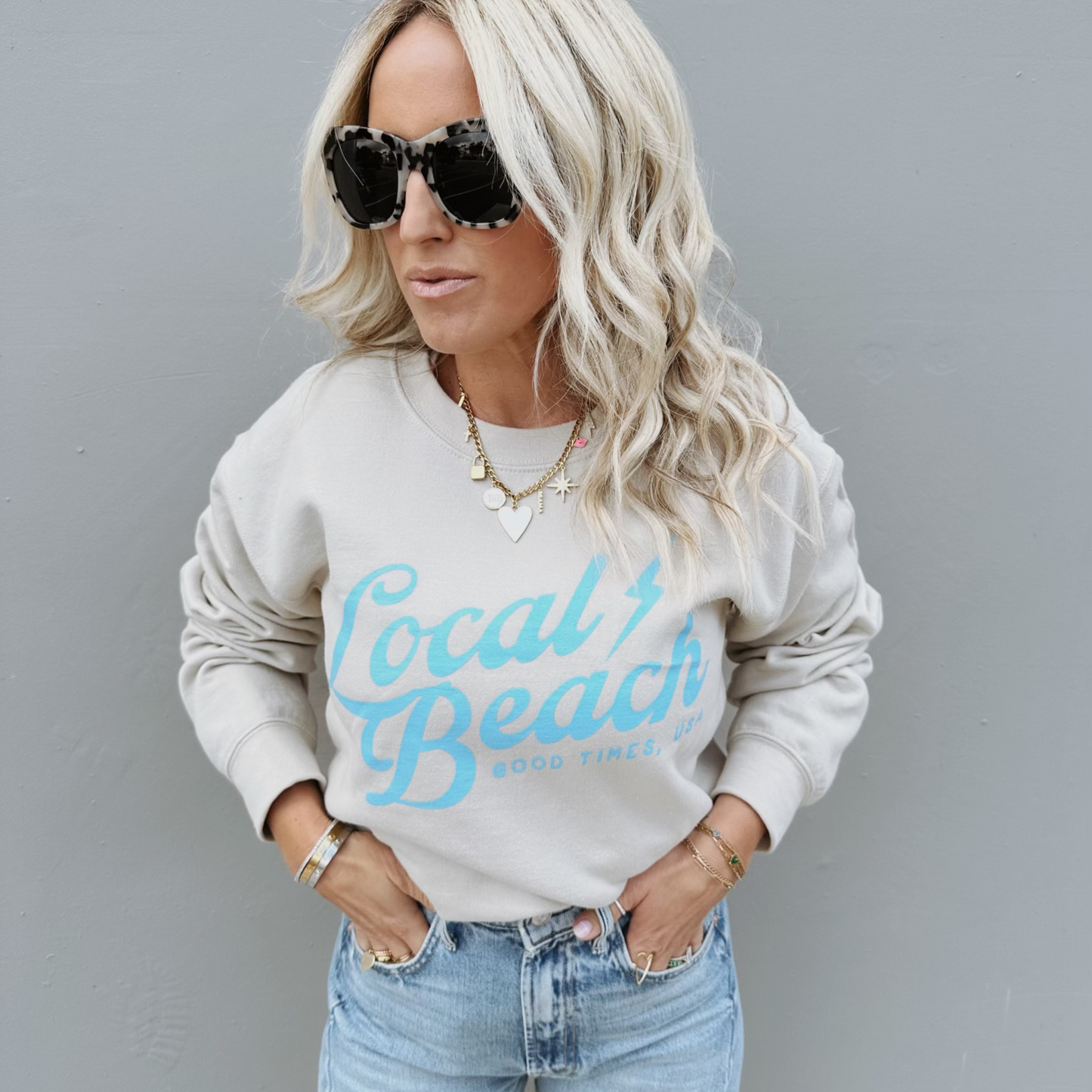 LB Good Times USA Crew Fleece