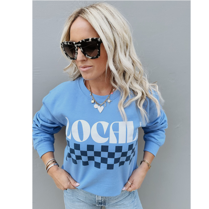 Local Beach Checker Crew Fleece