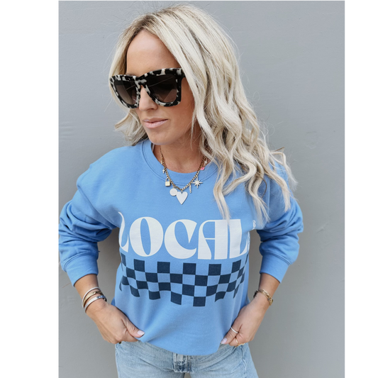 Local Beach Checker Crew Fleece