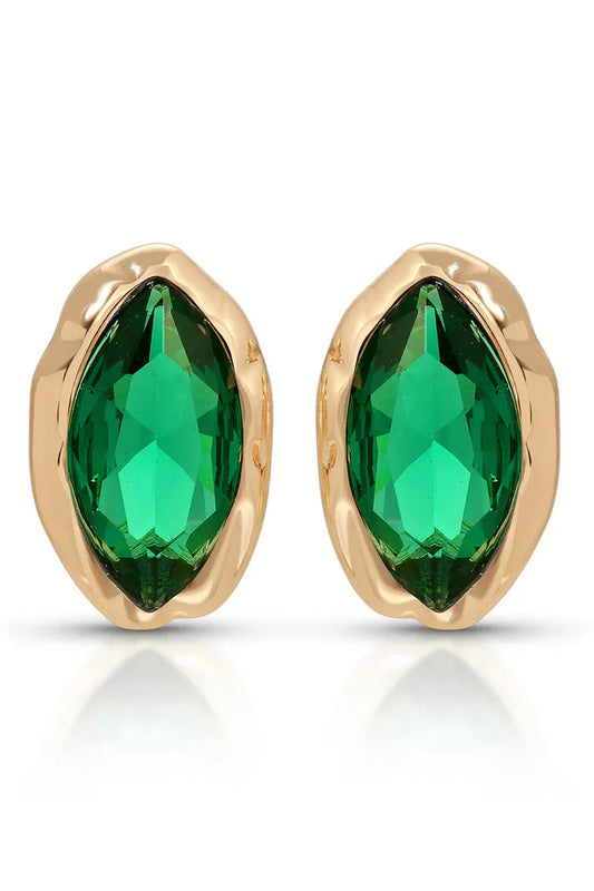 Crystal Luxe Mini Studs - Emerald