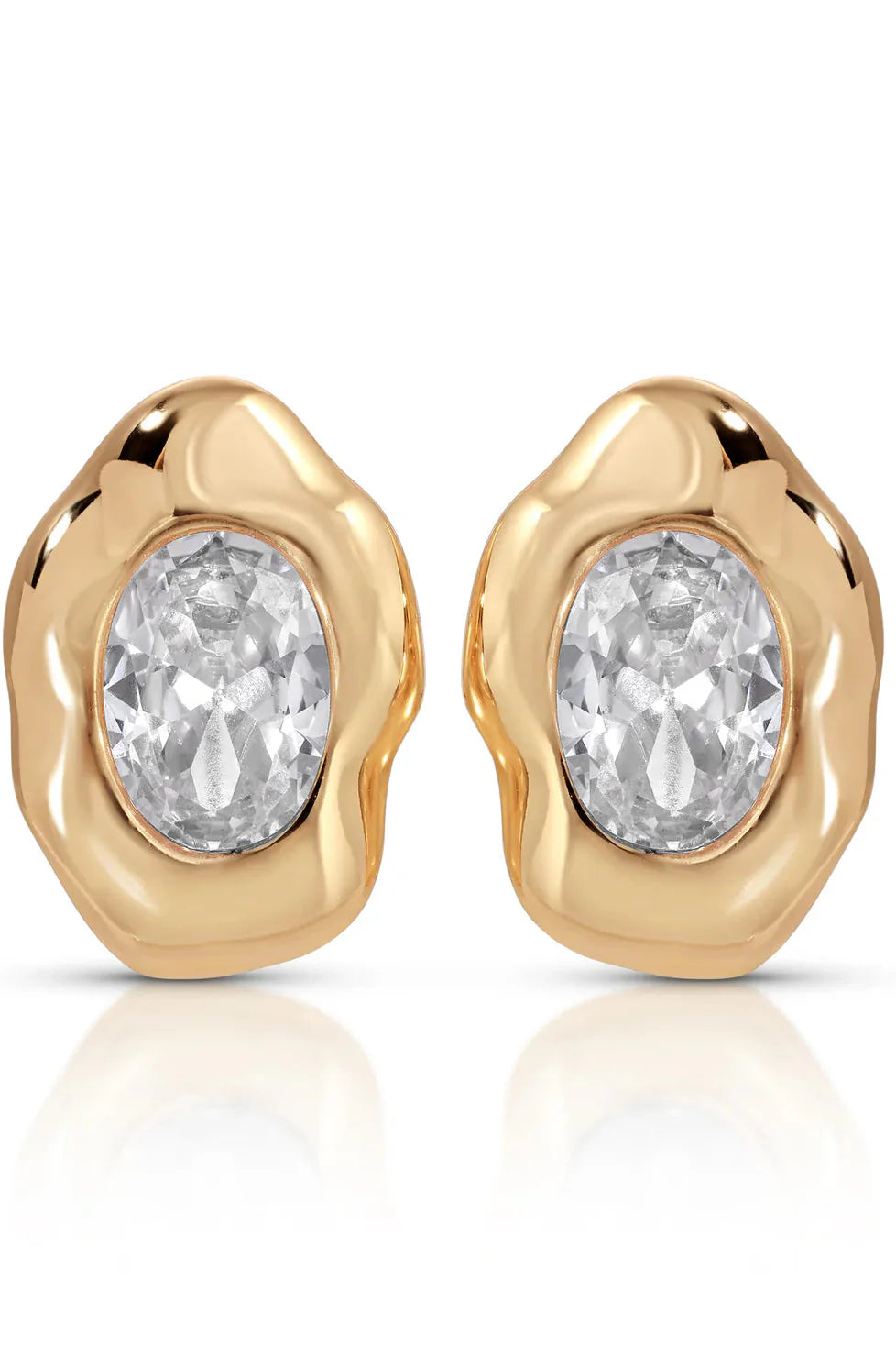 Molten Glow Crystal Studs - Clear