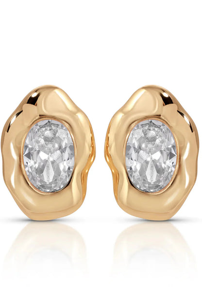 Molten Glow Crystal Studs - Clear