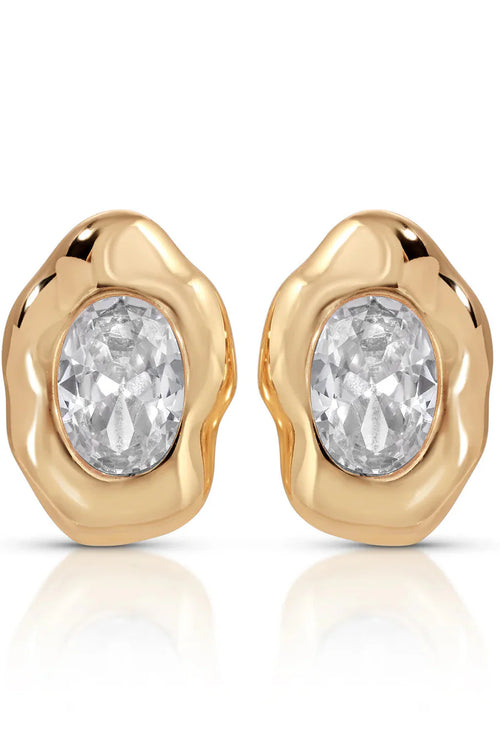 Molten Glow Crystal Studs - Clear