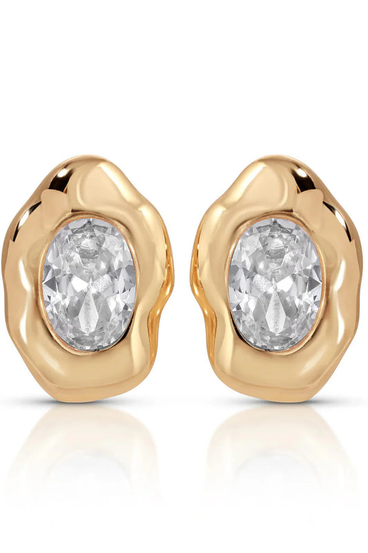 Molten Glow Crystal Studs - Clear