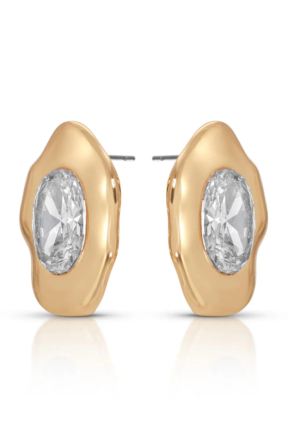 Molten Glow Crystal Studs - Clear