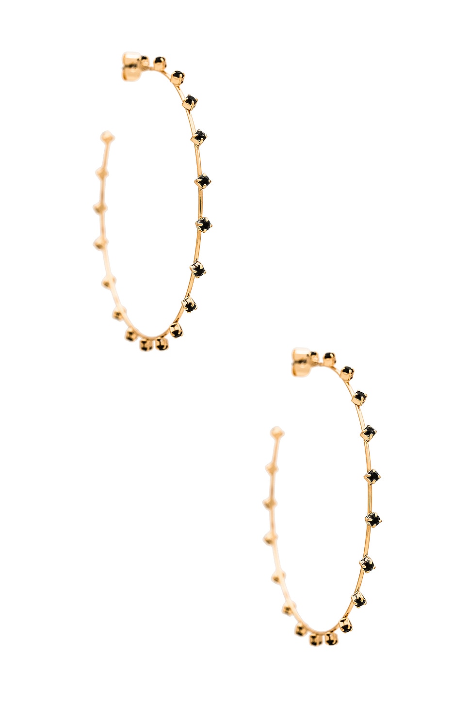 Rhinestone Hoop Earrings - Black