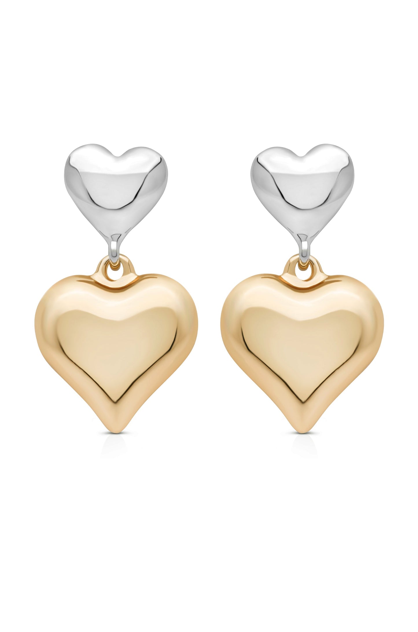 Mixed Metal Heart Earrings