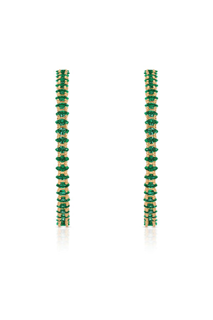 Emerald Marquise Hoop Earrings