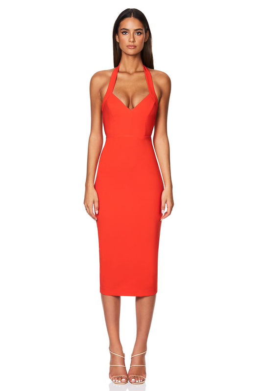 Nookie Love Affair Midi Dress - Tangerine