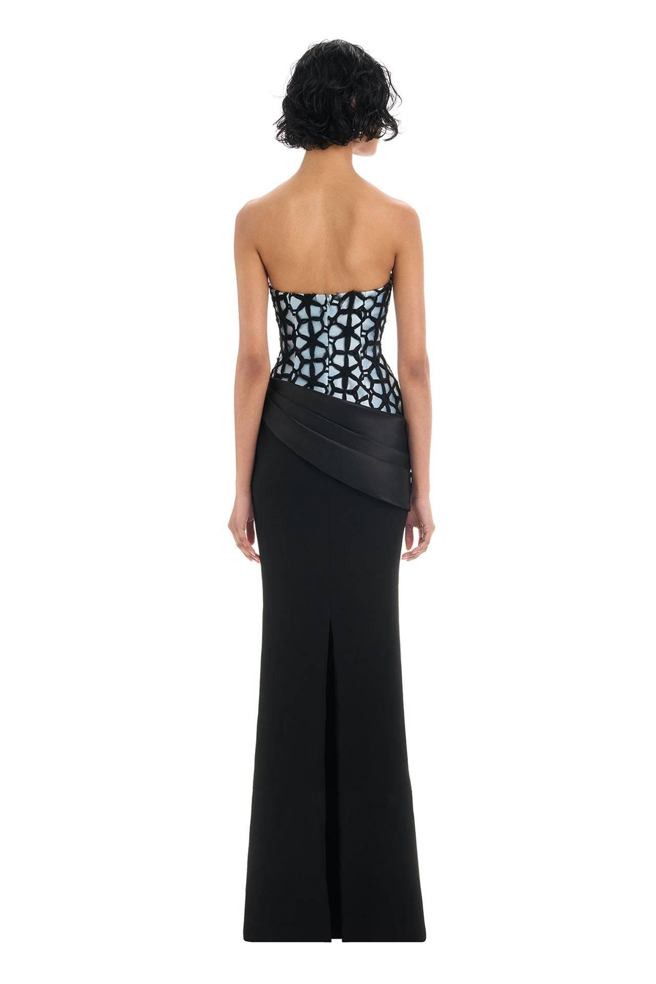 Sidonia Gown - Black/Blue