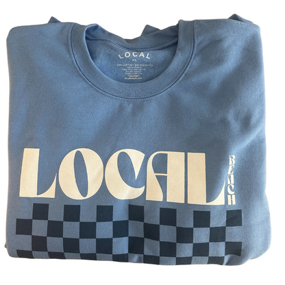 Local Beach Checker Crew Fleece