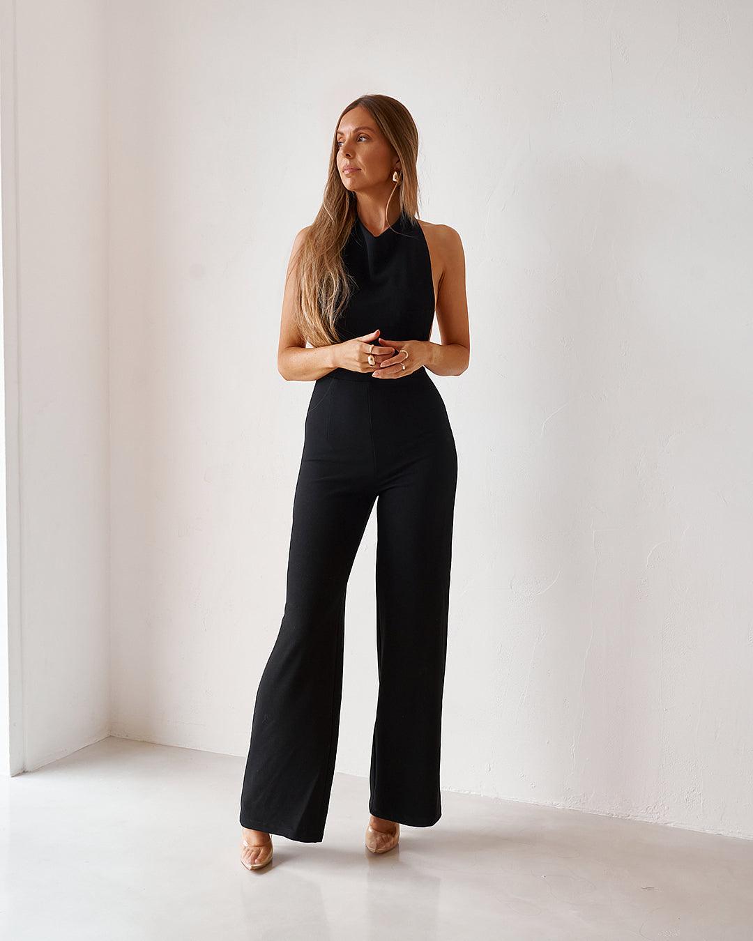 Backless Jumpsuit - Black