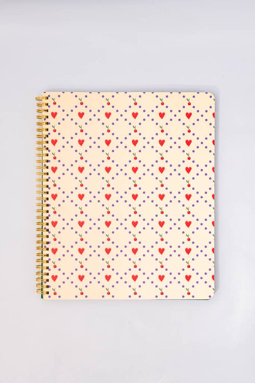 BANDO - Rough Draft Large Notebook, Cherry Hearts