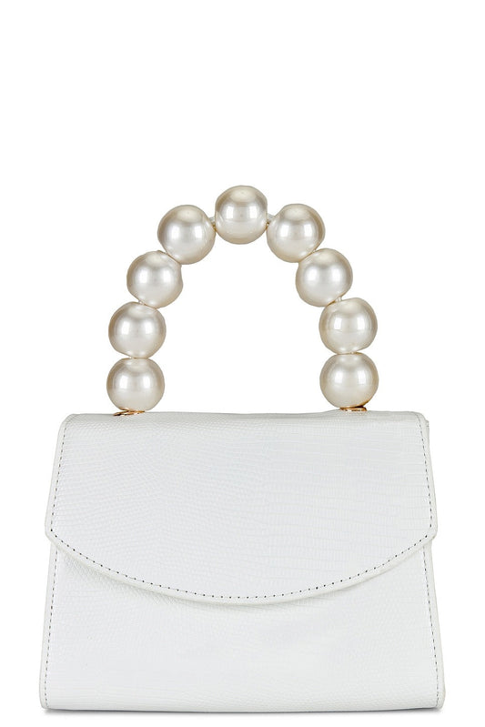 Peta Pearl Handle Bag - White
