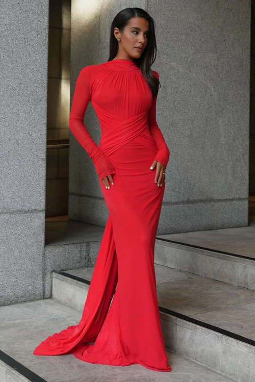 Monaco Gown - Cherry Red