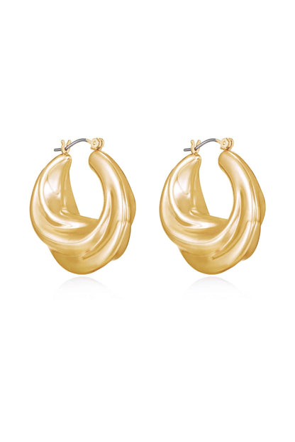 Crescent Swirl Hoop Earrings