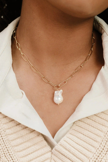 Single Pearl Chain Necklace