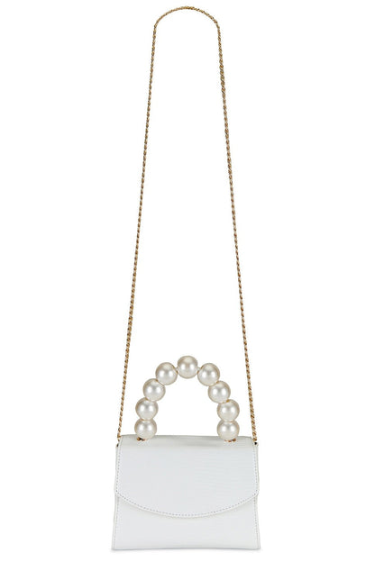 Peta Pearl Handle Bag - White