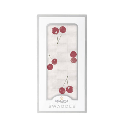 BABY - Sweetheart Cherry Bamboo Swaddle