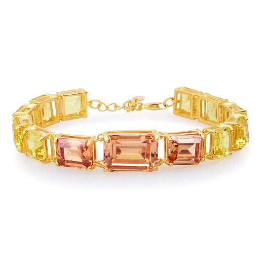 Chunky Emerald Cut Glass Bracelet