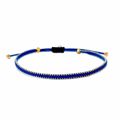Silk Cord Bracelet with Gold Beaded Detail