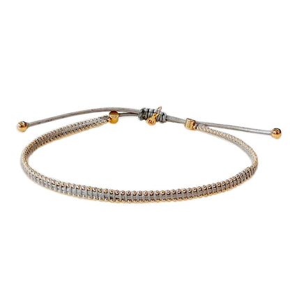Silk Cord Bracelet with Gold Beaded Detail