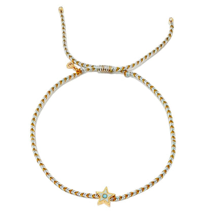 Enamel Charm Woven Bracelet