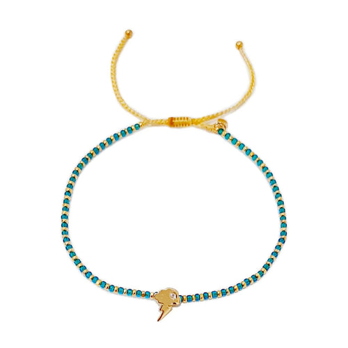 Handwoven Bracelet With Lightning Charm