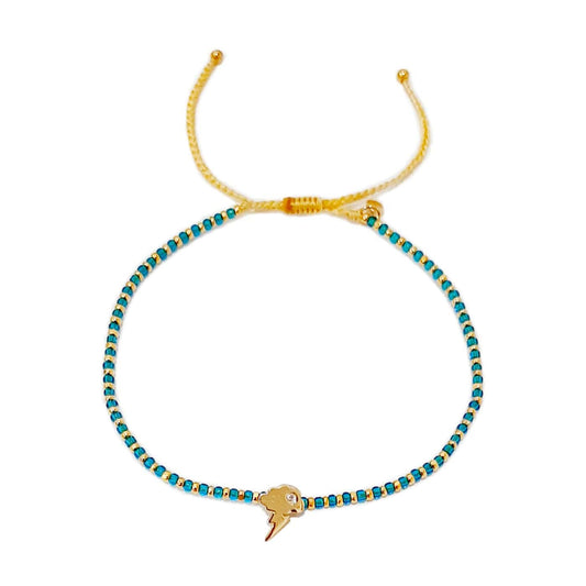 Handwoven Bracelet With Lightning Charm