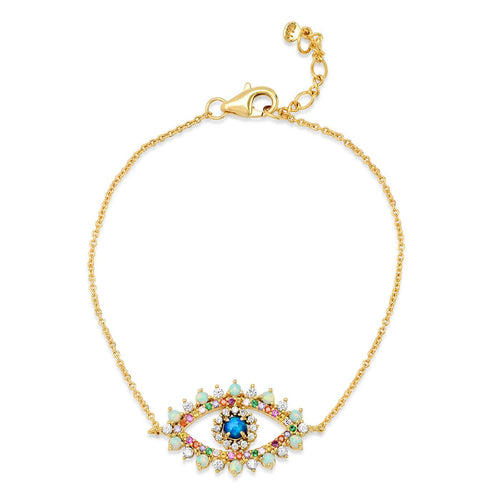 Opal Evil Eye Chain Bracelet