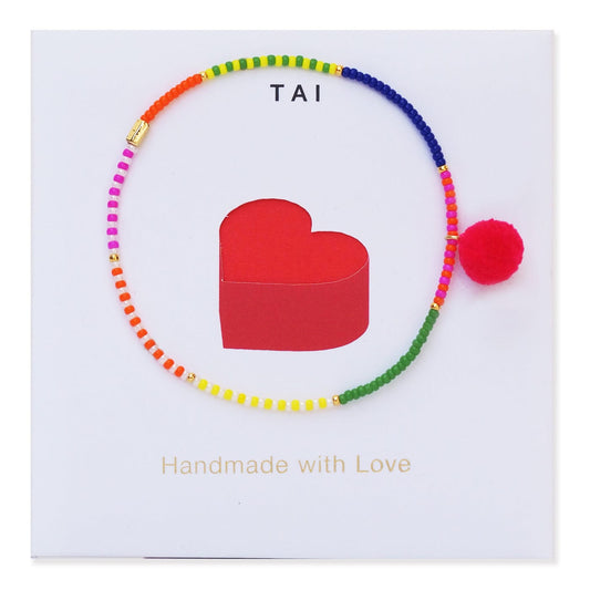 Pom Bead Elastic Bracelet