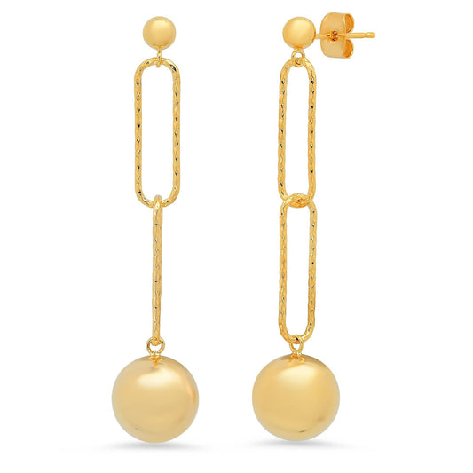 Chainlink Ball Drop Earrings