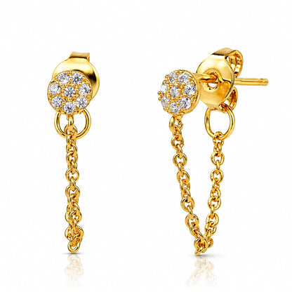Circle And Chain Cz Studs