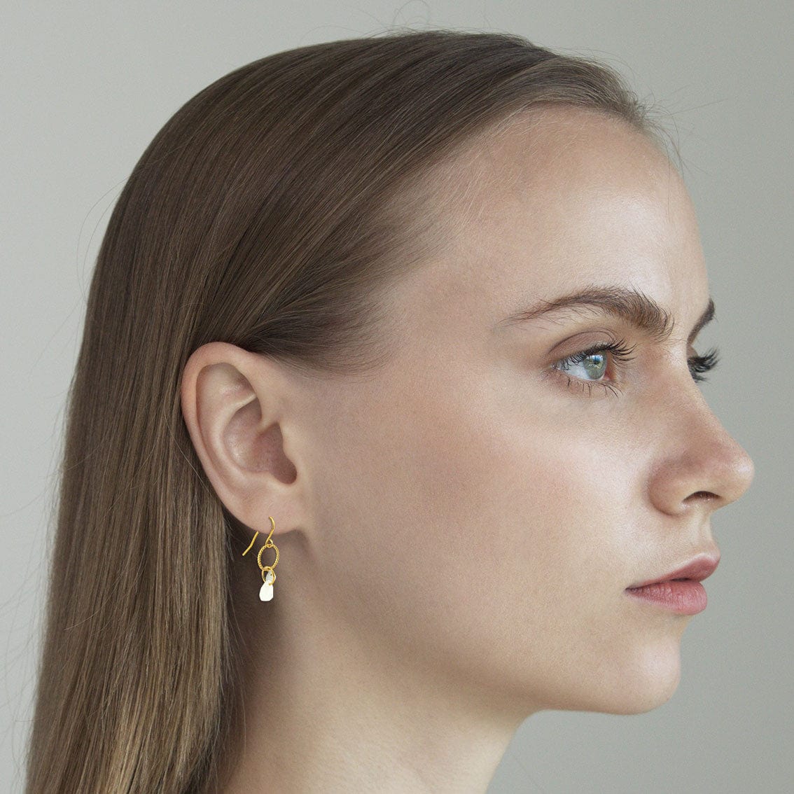 Circle Ring Earring With Multiple Stones