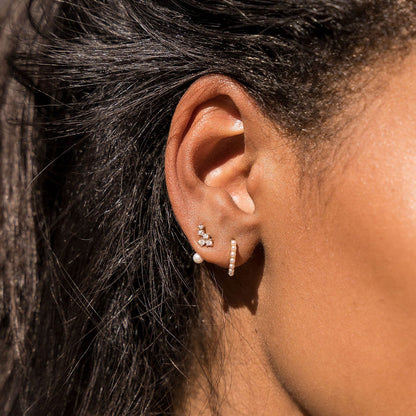 Cluster Earrings With Pearl Jacket