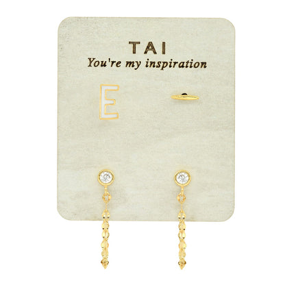 Enamel Monogram Stud Set