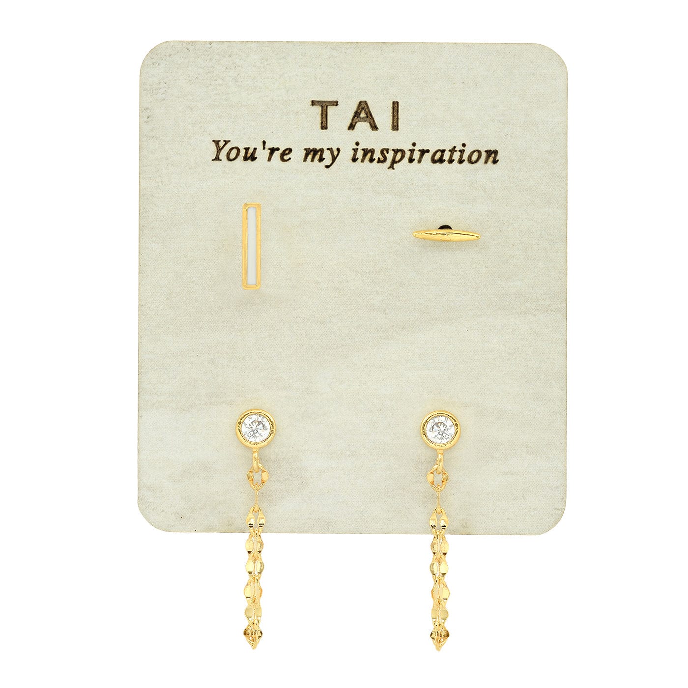 Enamel Monogram Stud Set