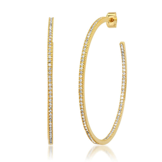 Extra Large Pave CZ Hoops