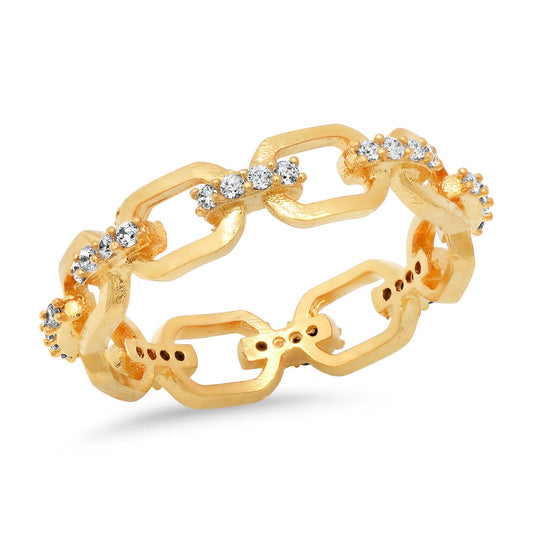 Golden Link CZ Ring