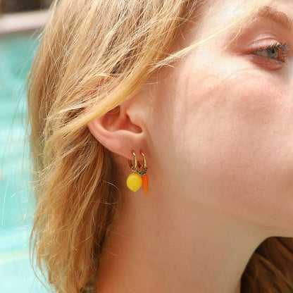 Lemon Zest Huggie Earrings