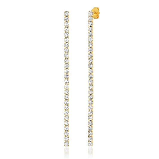 Long Linear CZ Earrings